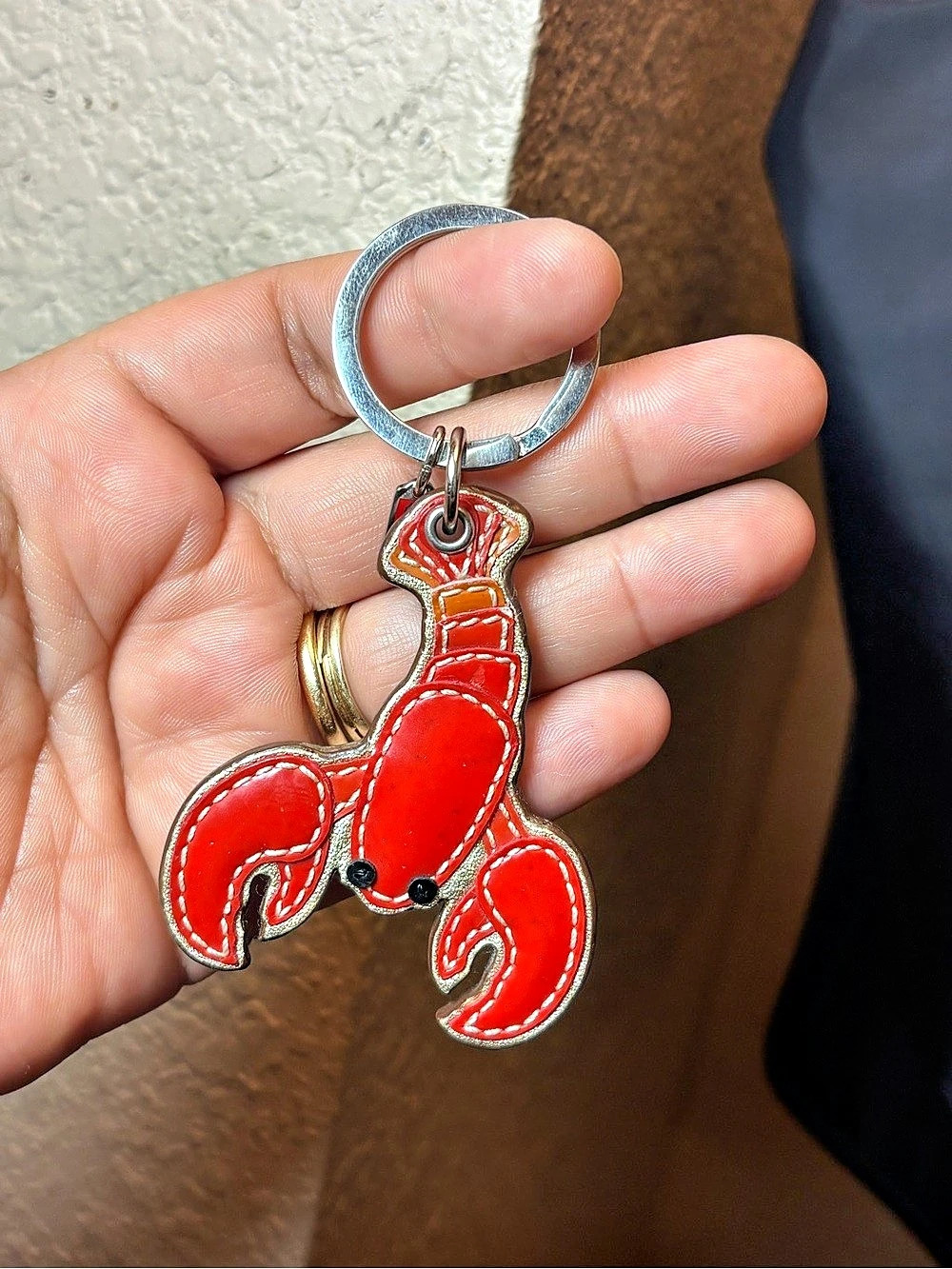 Coach Lobster Key Fob Bag Charm Red